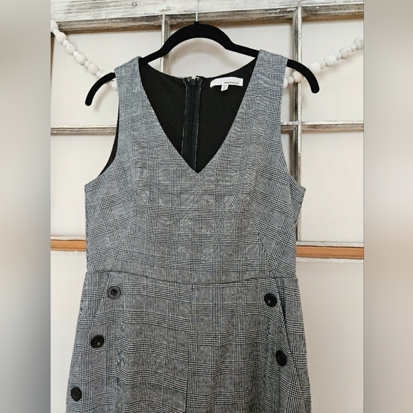 June & Hudson Black White Houndstooth Romper Wide Leg Jumpsuit - Picture 5 of 9